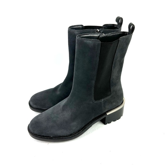 Vince Camuto Kourtly Boots 9.5 Gray Blue Suede Zip Up Bootie 41 Brand New - Picture 12 of 12